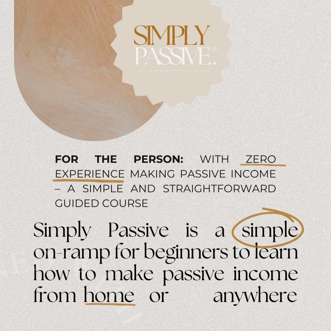 Simply Passive Beginner Course with Master Resell Rights Plus Bonus 15 High Value Guides with MRR