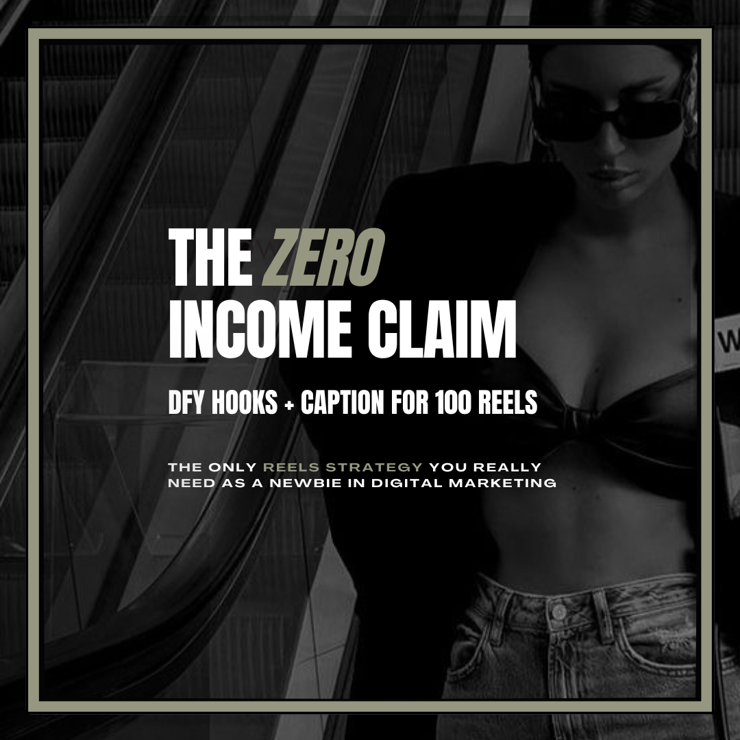 The Zero Income Claim 100 DFY Hooks & 100 Captions with MRR & PLR